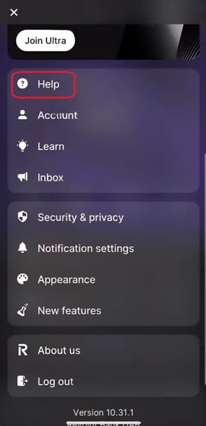 Оберіть пункт «Help»