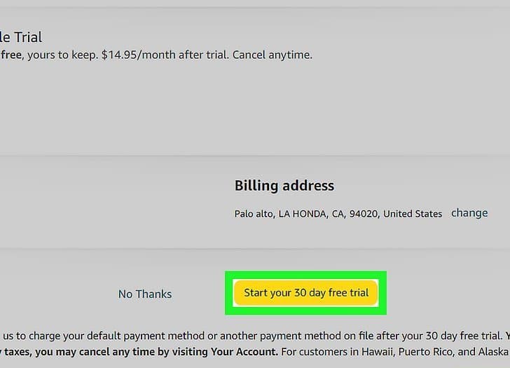 Click the Start your 6-month trial button