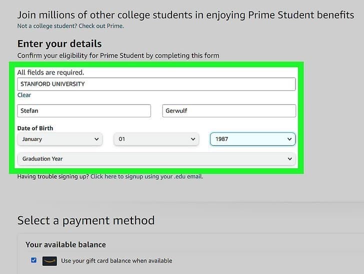 Enter your personal info