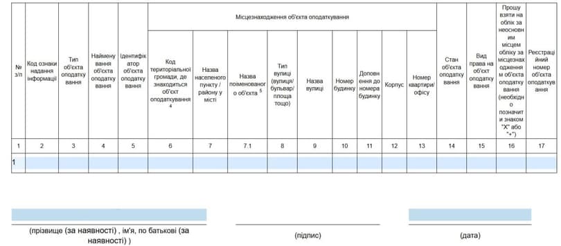 Оберіть форму № 20-ОПП «Заява про об’єкти оподаткування або об’єкти, пов’язані з оподаткуванням або через які провадиться діяльність»