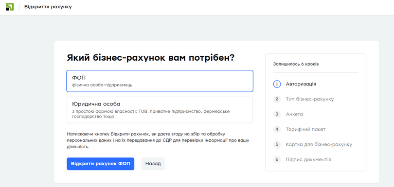 Як відкрити рахуйнок ФОП в ПриватБанк